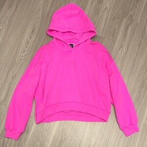 GAP VintageSoft Crop Logo Hoodie Neon Pink